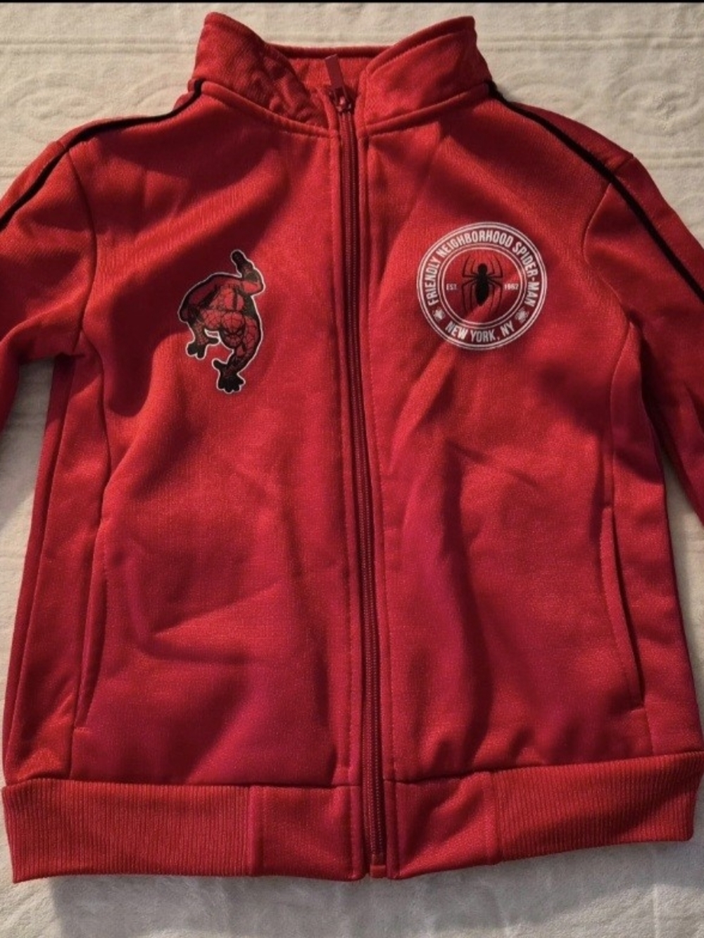 Marvel Spider-Man Boys Graphic Zip Track Jacket Size XS 4/5